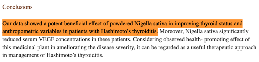 study showing the efficacy of nigella sativa powder in treating hashimoto's study showing the efficacy of nigella sativa powder in treating hashimoto's