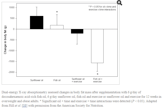 graph showing how fish oil can help with weight loss compared to other oils.