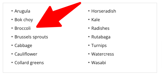 food list of brassica vegetables food list of brassica vegetables