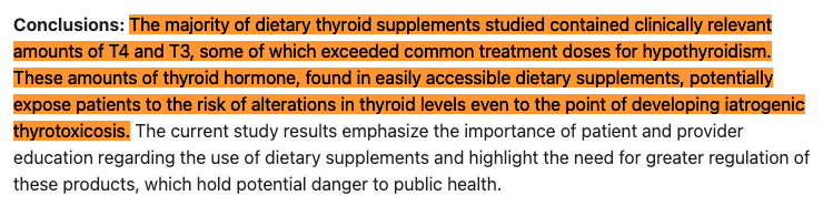 some thyroid support supplements contain active T4 and t3 thyroid hormones some thyroid support supplements contain active T4 and t3 thyroid hormones