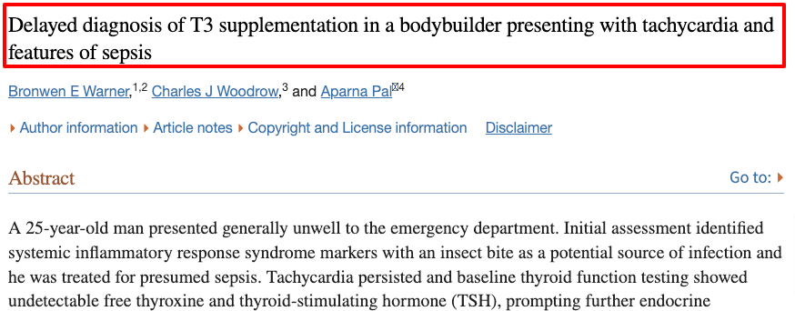 case study of a bodybuilder using T3 thyroid hormone suffering from tachycardia case study of a bodybuilder using T3 thyroid hormone suffering from tachycardia