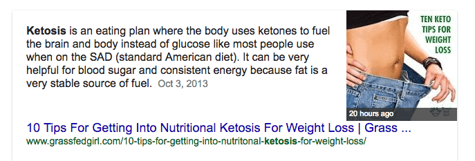 the definition of ketosis taken from google search.