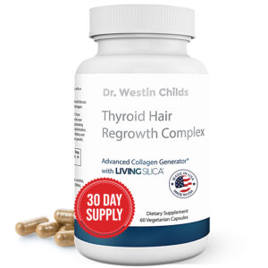 thyroid hair regrowth complex, hair skin and nail supplement for hypothyroidism and hashimoto's