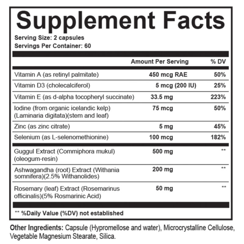 supplement fact panel t3 conversion booster SFP