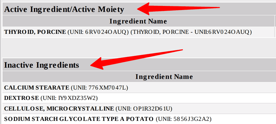 inactive and active ingredients found in armour thyroid inactive and active ingredients found in armour thyroid