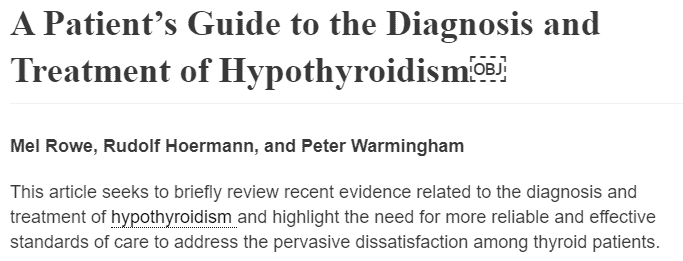 study with new hypothyroid treatment recommendations study with new hypothyroid treatment recommendations