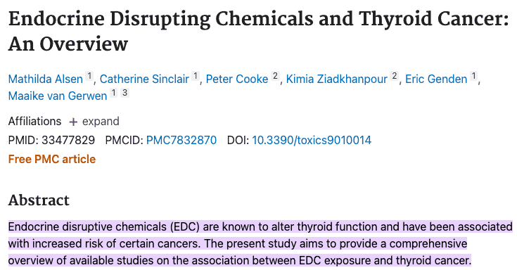 EDC exposure and cancer risk EDC exposure and cancer risk