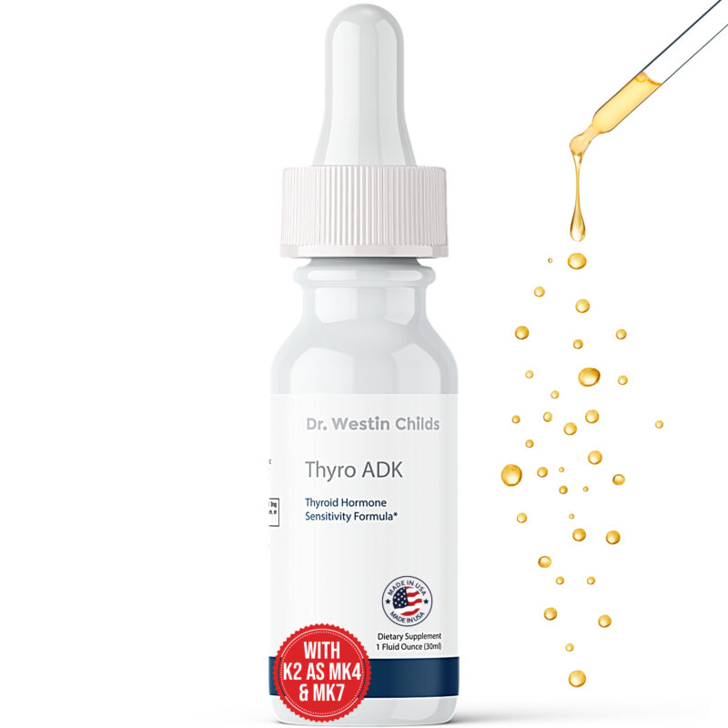 thyro adk thyroid cellular sensitivity blend for hypothyroidism with vitamin k2, vitamin a, and vitamin d3